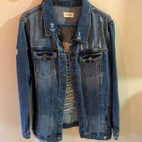 Mono B Jackets & Coats Nwt Custom Denim Jacket Poshmark
